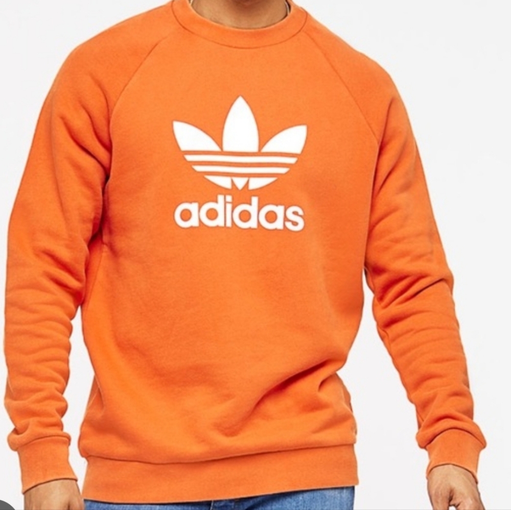 Adidas Trefoil Orange Crewneck Size 2XL